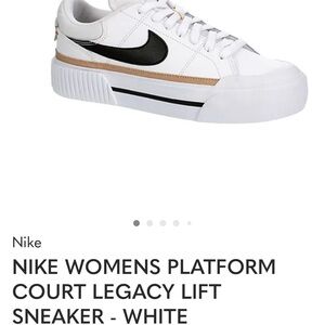 Nike Women's Court Legacy Lift Sneakers - White and Black